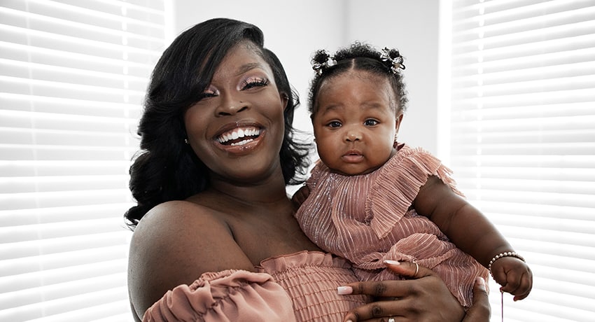 Nikita Jackson-Higgs and daughter, A'dor